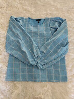 Banana Republic Blue Puffed Long Sleeved Top, Size Small